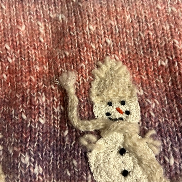 Talbots vintage Winter/Christmas Sweater, size XL, shades of pink and white. - Picture 8 of 12